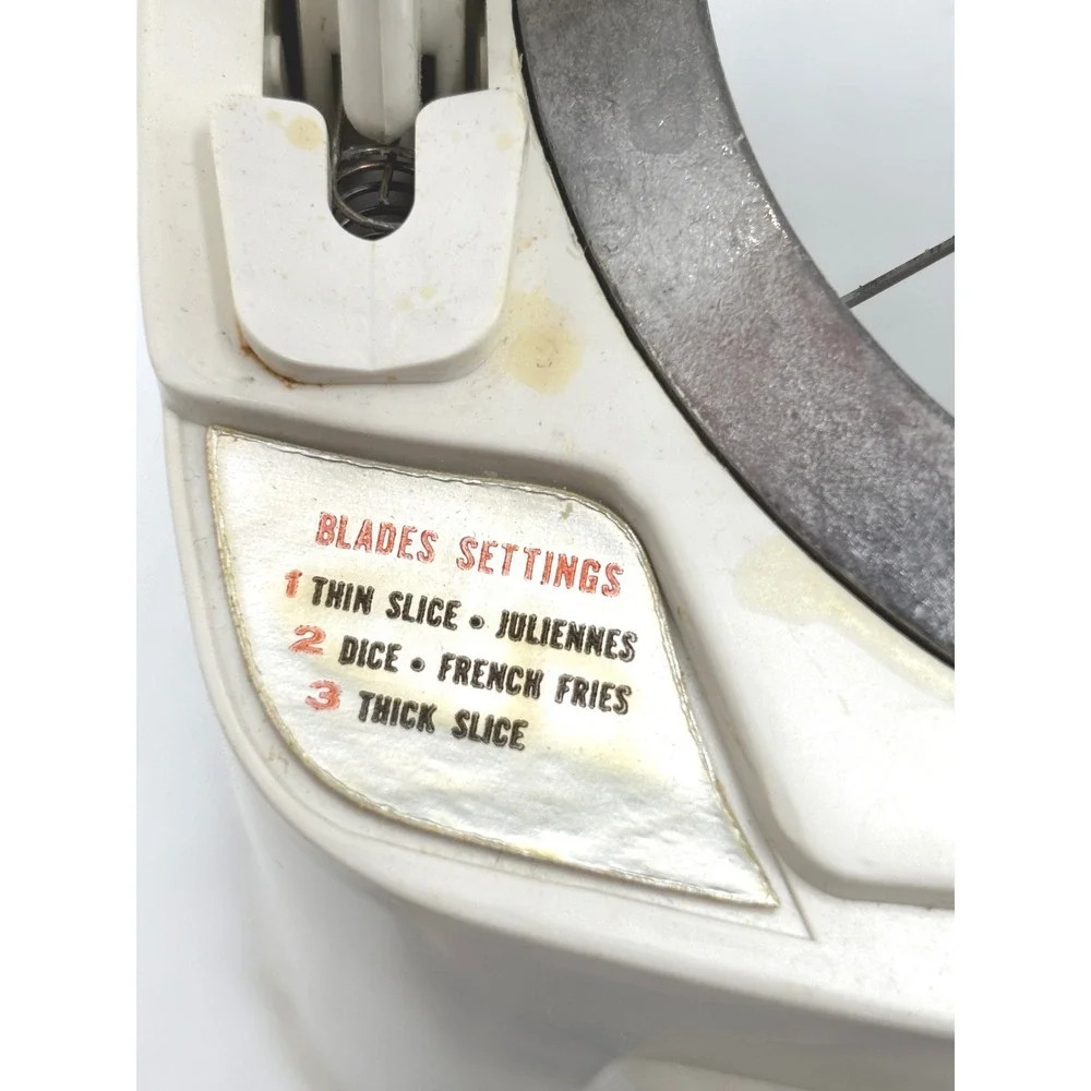 Vintage Veg-O-Matic Food Preparer PBI 1960s Kitchen Slicer Dicer with Box Manual